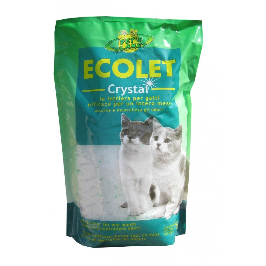 Ecolet Crystal - Litière Écologique - Neutralise les odeurs, non poussiéreuse, et contribue à réduire les allergies – Conf. 5 L
